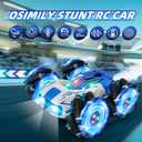 Remote Control Car 4WD with 360 Rotating Drift Stunt Rc Cars | 2.4GHz Remote Control with Cool Lights,All-Terrain Off-Road Toy | Ideal Christmas & Birthday Gift for Kids Ages 4-7 8-10 10-13 (Blue)