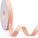 Peach 5/8" X 50 Yards Solid Color Double Faced Grosgrain Ribbon for Gifts Wrapping, Wedding, Party, Crafts, Hair Bows, Flowers, Home DIY Decor, 2 Pack