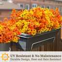 16 Bundles Artificial Mums for Outdoors/Indoors Faux Mums for Outdoor Planters, Eucalyptus Leaves Fall Flowers Artificial for Decoration Boxwood Garden Porch Window Home Wedding (Yellow&red Green)