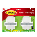 Command Broom and Mop Grippers Wall Hook, White, Damage Free Organizing, 2 Hangers