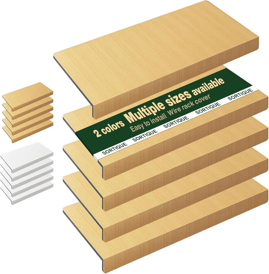 5 Tier PVC Wire Shelf Covers  Faux Wood Grain Wire Rack Covers for Shelves, Shelf Liners for Pantry, Closet, Bathroom & Kitchen, Waterproof Scratch Resistant Easy Install, 35"12",Original Wood