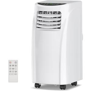 COSTWAY Portable Air Conditioners, 8000 BTU Air Conditioner Unit spaces up to 230 Sq.Ft with Remote Control Dehumidifier Function Window Wall Mount, 4 Caster Wheel, Sleep Mode and 2 Fan Speed