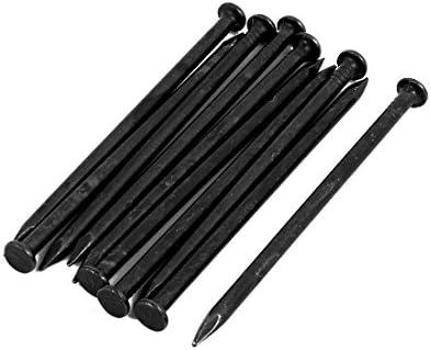 uxcell Hardware Nails 4-inch Length Carbon Steel Point Tip Wall Cement Nail Black 10pcs