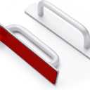 Ravinte Adhesive Cabinet Handles Self Stick Drawer Pulls Stick on Handle Silver Cabinet Pulls No Drilling Push Pull Helper for Kitchen Cabinet Window Sliding Closet Door Handle - 5.83", 2 Pack (Brushed Nickel)