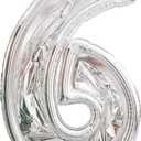 Skywin Large Numbers for Party Decor - 65 Inch Giant Number Eight Balloon Frame, Birthday Numbers (Silver) (Six)