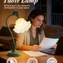 Flower Table Lamp Bedside Lamps LED Reading Light,3 Color Modes Cute Small Lamp,Vintage Flower Lamp Nightstand Lamp Kawaii Table Lamp for Bedroom Living Room Office Dorm Desk Home Decor(Green lamp)