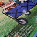 Mac Sports Heavy Duty Steel Frame Collapsible Folding 150 Pound Capacity Outdoor Camping Garden Utility Wagon Yard Cart, Blue