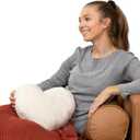 HUGIMALS Heart to Hug Pillow in Ivory | 5 lb Cozy Weighted Pillow for Self Care Ultra Soft Sensory Heart Shaped Pillow for Comfort, Relaxation, Sleep - Thoughtful Gift for Adults and Teens