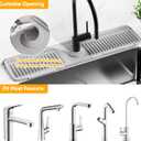 24'' Folding Faucet Mat for Kitchen Sink Splash Guard[7 Slope Fast Self-draining][Snap Lock Fit] Kitchen Sink Faucet Mat Splash Guard Kitchen Sink Area Water Splash Guard Behind Faucet Draining Mat