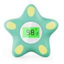 Baby Bath Thermometer, Infant Digital Water Thermometer Safety with 4 Color Backlit and Temperature Warning, Room Thermometers Floating Toy for Infant, Toddler, Bathtub, Swimming Pool (Green)