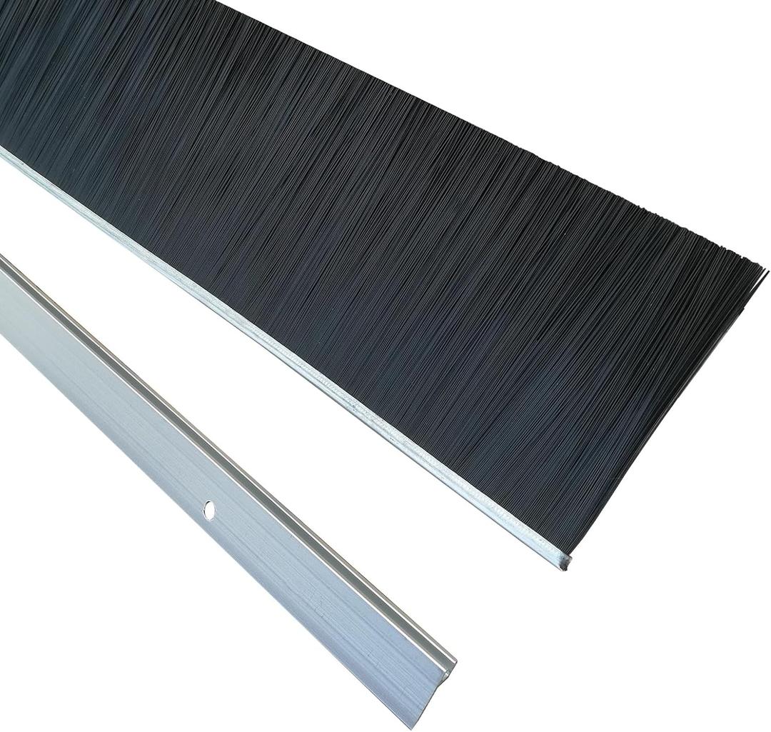 Retsun 3 Sets x 39.37 Inches Net Hair 3 Inches Wide Door Brush Sweeps Seal Garage Roll Up Door Brush Durable Easy Mounting (3 Inches Hair, 3)