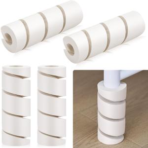 ReliThick 4 Pcs Bed Frame Toe Protectors 6" Bed Frame Leg Covers Feet Protectors to Keep Your Toes from Hard Furniture Legs Corner Guards, No Adhesive or Glue (White)