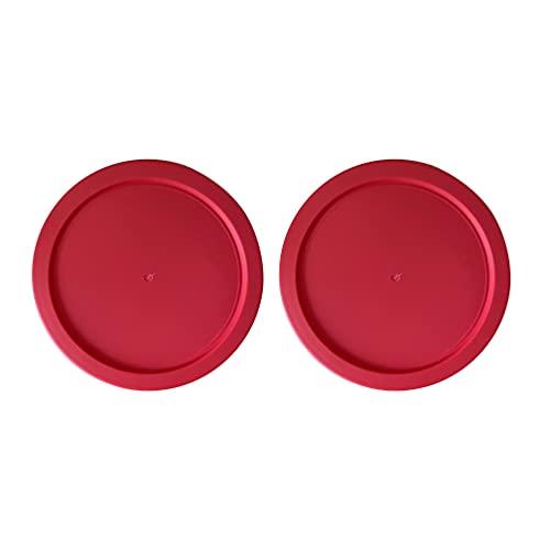 Replacement Lids fits Pyrex 4-Cup Glass Food Storage Container Bowls, 6-Inch Plastic Round Lids Covers for Pyrex 7201-PC, Airtight & Leakproof (2-Pack, Red)