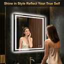 Led Bathroom Mirror with Light, 30x30 Bathroom Vanity Mirror for Wall with Frame, Anti-Fog, Dimmable 3 Colors, Memory Function, Backlit and Front Lit, Shatter-Proof Glass, Plug-in/Hardwired