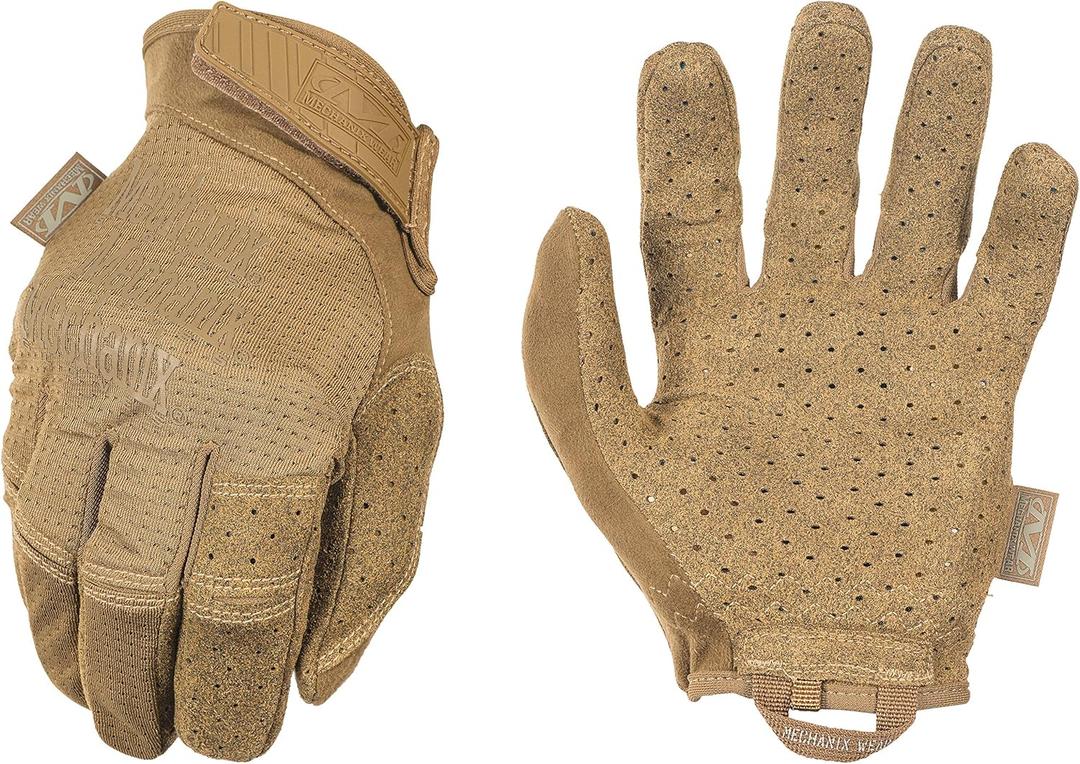 Mechanix Wear: Tactical Specialty Vent Tactical Gloves, Touch Capable, High Dexterity, Gloves for Airsoft, Paintball, and Field Work, Work Gloves for Men (Brown, Small)
