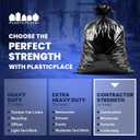 Plasticplace Contractor Trash Bags 40-45 Gallon 3.0 Mil Black Heavy Duty Garbage Bag 40 x 48 (50 Count)