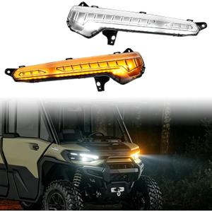 SAUTVS LED Turn Signal Daytime Running Lights for Can Am Defender HD11 2026 | Replace #710009121 710009122, Plug & Play Install, IP67 Waterproof, Front DRL Auxiliary Lights for Can-Am Defender, 2PCS