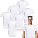Polyester Adult T-Shirts for Sublimation, 6 Pack, White, Crew Neck, Short Sleeve (Large)