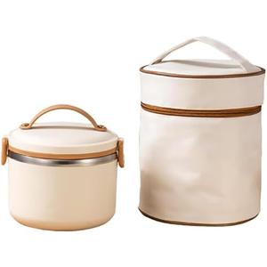 304 Stainless Steel Insulated Food Container - Thermal Soup Flask with Stackable Lunch Box Design, Leak-Proof Portable Lunch Container for Adults, Ideal for Office, Work, Home & Pi(Size:1 Tier 1000ML)
