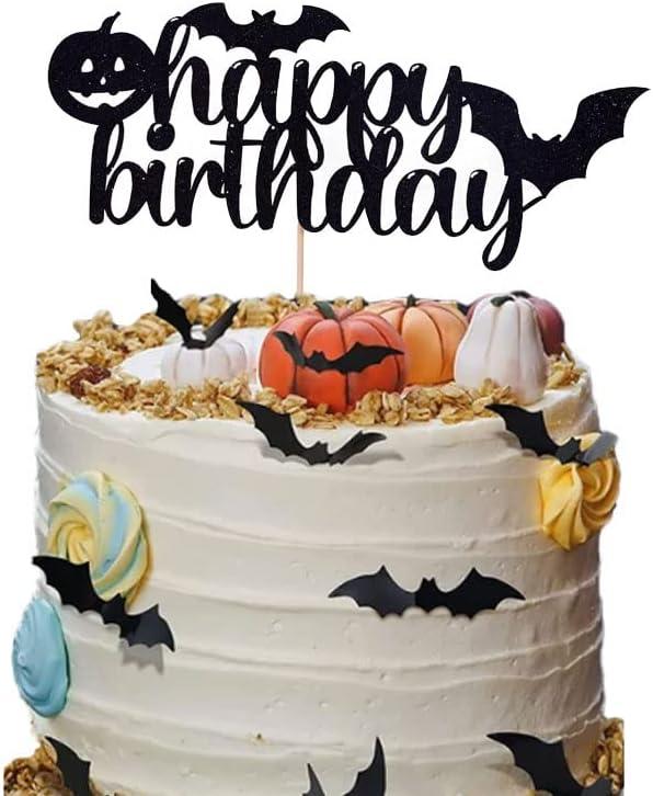 2 x Halloween Happy Birthday Cake Topper - Halloween Cake Topper,halloween Themed Girl/boy Birthday Cake Topper,halloween Birthday Party Decorations