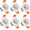 inShareplus 2 Inch LED Downlight, 3W Recessed Lighting COB Dimmable, 3000K Warm White, CRI80, Ceiling Lights with LED Driver, 6 Pack