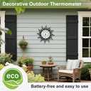 Outdoor Thermometer with Hygrometer, Retro Sun Wall-Mounted Outdoor Thermometers Waterproof Decorative for Patio, Garden, Yard, Room, Large Number Easy to Read No Batteries Required