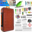 Fishing Accessories Kit Tackle Box with Tackle Included Fishing Gear Set Suitable for beginners 242pcs Fishing Hooks Fishing Lures Fishing Weights Sinkers Swivels Saltwater & Freshwater Fishing Gift