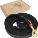 Guiding Star Leather Dog Leash 6ft, Dog Leashes for Large Dogs Heavy Duty, Soft Braided Handmade Leather Training Leash for Large & Medium Dogs (4ftx1/2inch, Black)