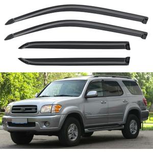 Window Visors Rain Guards Shield for 2001-2007 Toyota Sequoia, Out-Channel Window Vent Wind Deflectors Visors Shades for 01-07 Sequoia