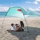 Beach Wind-Powered Shade Canopy, Portable Sun Shelter Tent, UPF 50+ UV Protection, Lightweight, Easy Set Up, 78 Sq. Ft. of Shade for up to 3 People.Blue Tint Shark
