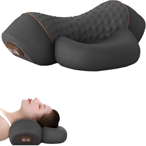 lewitools 3-in-1 Heated Neck Massage Pillow Wholesale Memory Foam Cervical Pillow for Neck Discomfort Relief Ergonomic Support Heating Therapy Pillow for Home Office Travel (Black)