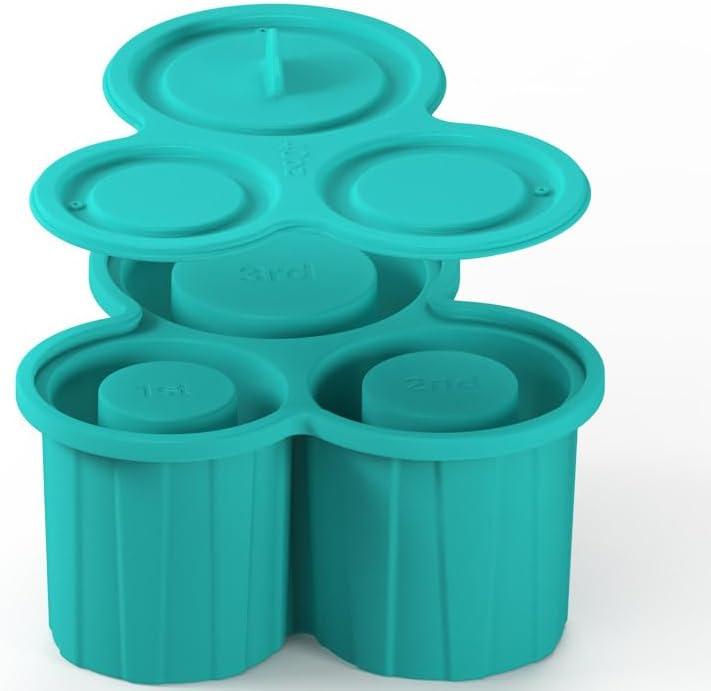 Hernandez Bro's Silicone Ice Cube Tray with lid, Ice Mold For Stanley Cup, Suitable for 40 Ounces, Easy Release Mold for Stanley Cups Cocktails (Cyan), Large, SICT0002