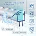 4 Pack Frameless Shower Door Bottom Seal, 1/4 x 39 Clear PVC Shower Seal Strip for 1/4 Inch Glass Shower Door Stop Shower Leaks