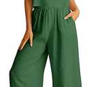 ANRABESS Women's 2 Piece Outfits Linen Pants Jumpsuit Matching Lounge Set Casual Summer Beach Vacation Trendy Clothes, Small