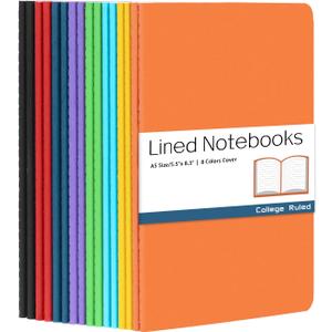 Gwybkq A5 Lined Notebooks Bulk Journals for Kids Writing 16 Packs(5.5x8.3) College Ruled,Colored Notebooks for College Students Teen School Office Supplies Note Taking