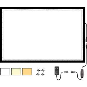 WELZK 7000+ Lux A1 Light Pad for Diamond Painting, 34.5x22.8inchs Extra Large 3-Colors Lightbox with UL Adapter. 10 Levels/Stepless Dimming for Tracing, Drawing, etc