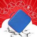 Case Compatible with Little Tikes Story Dream Machine Starter Set, Toys Storage Bag Designed to Organize Storybooks, Audio Player, and Littles Character Collection, Blue&Red (CASE ONLY)