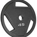 Signature Fitness Cast Iron Plate Weight Plate for Strength Training and Weightlifting, Olympic or Standard, Multiple Sizes (Black), Style: 45LB (Single)
