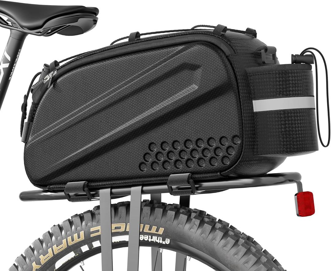 Bike Bags for Bicycles Rear Rack 10L Bike Rack Bag Waterproof EVA Hard Shell Durable Bike Panniers Saddle Bag with Shoulder Strap Bike Accessories for Cycling Commuting,Outdoor Hiking
