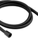 72-inch Extra Long Shower Hose Replacement, 304 Stainless Steel Long Hand Held Shower Hose With Brass Fitting (60inch, Black)