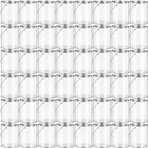 Yalikop 48 Pack Clear Paint Cans with Metal Lids, Plastic Empty Storage Bucket Paint Can Containers and Handle for Putting Candy, Party Favors Cans, Decor and DIY Projects (5 Inch Tall)
