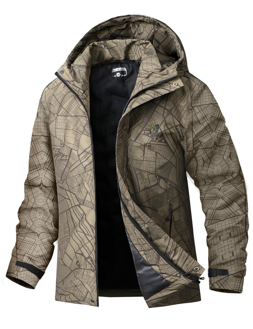 BANTREK Men's Winter Ski Jacket Water Resistant Warm Snow Coat Windproof Insulated Snowboard Rain Jackets with Hood (Camo Army Green,Medium)
