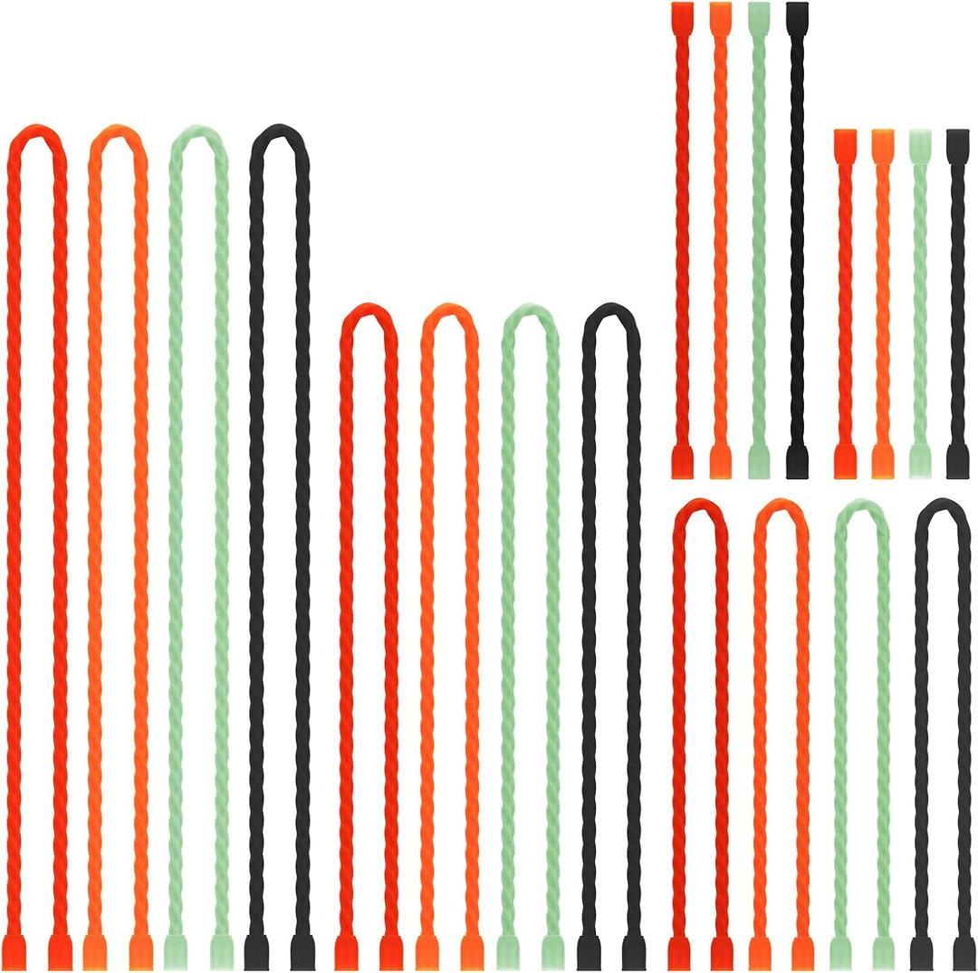 Gesipor 20 PCS Silicone Cable Ties - Reusable Rubber Twist Ties Bendable Cable Ties for Bundling and Holding, All Purpose Cord Tie for Indoor and Outdoor (4"+6"+12"+18"+24")