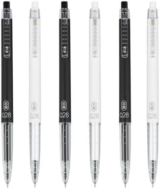UPENOTE Gel Pens 0.28mm Extra Fine Point Pen, Black Ink, Ball Point Pen for School, Office, Stationery Supplies 6 Packs