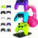 Controller Stand 3 Tiers, Universal Controller Holder Headphone Stand, Headset Holder, Acrylic Controller Display Stand Compatible with Xbox, PS5, PS4, Nintendo Switch - Ideal Desk Mount for Gamers