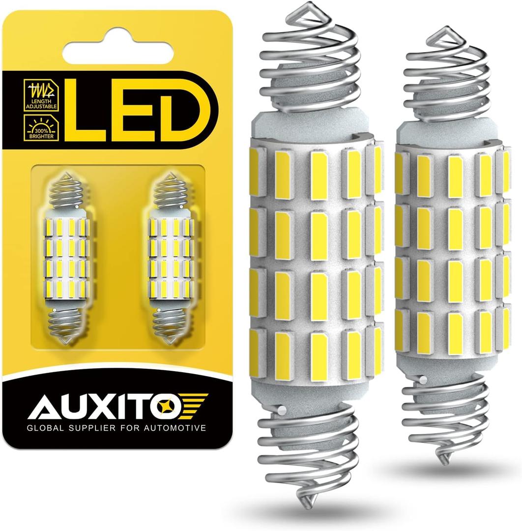 AUXITO 578 LED Bulb 211-2 212-2 Light Bulb 39 41 42MM Interior Lights 6500K White Super Bright 4014 SMD Festoon Error Free for Car Truck LED Dome Map Door License Plate Courtesy Parking Lights, 2 Pack