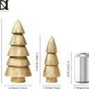 DN DECONATION Gold Tabletop Christmas Tree, Cone Trees Figurines for Xmas Decorations, Wooden-Like Resin Pine Tree Decor for Mantel, Desk, Shelves, TableCenterpieces Holiday Home Decor (Set of 2)