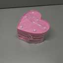 4 x Small Led Marquee Letters, Light Up Letters, 6.5 Inch Led Letter Lights, Battery Powered Lighted Sign for Table, Party, Birthday, Christmas Decor (Pink Glitter Heart)