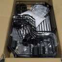 SWTYMIKI Shower Caddy Tension Pole - 4-Tier Corner Shower Organizer Tension Rod with Soap Holder, Toothbrush Holder & 4 Hooks, Adjustable Stainless Steel Bathroom Organizer 27.6 to 108.3 inch, Black