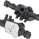 Front Axle Housing,Metal 1:10 RC Car Parts Upgrade for Off-Road Racing and Model Customization,RC Model Accessories for Hobbyists and Enthusiasts(Black Silver)